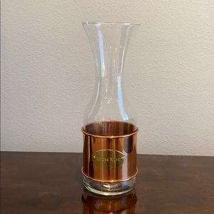 SOLD Glass, copper and brass ‘House Wine’ Carafe